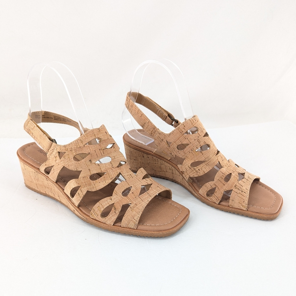 BareTraps Pearl Wedge Sandals Natural Cork Size 8 - Picture 3 of 9